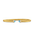 Cablespira Flex® Bracelet in 18K Yellow Gold with Blue Topaz and Diamonds, 4mm