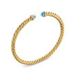 Cablespira Flex® Bracelet in 18K Yellow Gold with Blue Topaz and Diamonds, 4mm