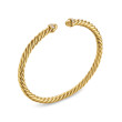 Cablespira Flex® Bracelet in 18K Yellow Gold with Gold Domes and Diamonds, 4mm