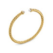 Cablespira Flex® Bracelet in 18K Yellow Gold with Pearls and Diamonds, 4mm