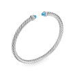 Cablespira Flex® Bracelet in Sterling Silver with Blue Topaz and Diamonds, 4mm