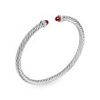 Cablespira Flex® Bracelet in Sterling Silver with Rhodolite Garnet and Diamonds, 4mm