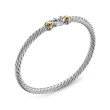 Cable Flex Buckle Bracelet in Sterling Silver with 14K Yellow Gold, 4mm