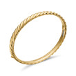 Sculpted Cable Bangle Bracelet in 18K Yellow Gold, 6.2mm