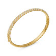 Sculpted Cable Bangle Bracelet in 18K Yellow Gold with Diamonds, 4.6mm