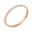 Sculpted Cable Bangle Bracelet in 18K Rose Gold with Diamonds, 4.6mm