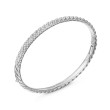 Sculpted Cable Bangle Bracelet in 18K White Gold with Diamonds, 4.6mm