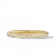 Sculpted Cable Bangle Bracelet in 18K Yellow Gold with Diamonds, 6.2mm