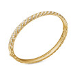 Sculpted Cable Bangle Bracelet in 18K Yellow Gold with Diamonds, 6.2mm