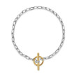 DY Madison® Toggle Chain Bracelet in Sterling Silver with 18K Yellow Gold, 3mm