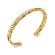 Crossover Two Row Bracelet in 18K Yellow Gold with Diamonds, 6mm