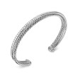 Crossover Two Row Bracelet in Sterling Silver with Diamonds, 6mm