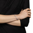 Crossover Two Row Bracelet in Sterling Silver with Diamonds, 6mm