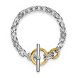 DY Mercer® Toggle Chain Bracelet in Sterling Silver with 18K Yellow Gold and Diamonds, 8mm