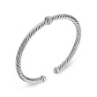 Cable Flex Station Bracelet in Sterling Silver with Diamonds, 4mm