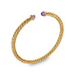 Cablespira Flex® Bracelet in 18K Yellow Gold with Amethyst, 4mm