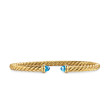 Cablespira Flex® Bracelet in 18K Yellow Gold with Blue Topaz, 4mm