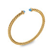 Cablespira Flex® Bracelet in 18K Yellow Gold with Blue Topaz, 4mm
