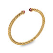 Cablespira Flex® Bracelet in 18K Yellow Gold with Rhodolite Garnet, 4mm