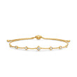 Petite Modern Renaissance® Station Chain Bracelet in 18K Yellow Gold with Diamonds, 7.5mm