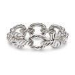 Sculpted Cable Oval Link Bracelet in Sterling Silver, 18mm