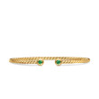 Micro Cablespira® Flex Round Bracelet in 18K Yellow Gold with Emeralds, 2.6mm