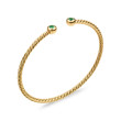 Micro Cablespira® Flex Round Bracelet in 18K Yellow Gold with Emeralds, 2.6mm