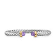 Cable Flex® Bracelet in Sterling Silver with 14K Yellow Gold and Amethyst, 6mm