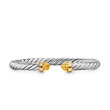 Cable Flex® Bracelet in Sterling Silver with 14K Yellow Gold and Citrine, 6mm