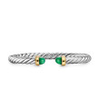 Cable Flex® Bracelet in Sterling Silver with 14K Yellow Gold and Green Onyx, 6mm