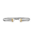 Cable Flex® Bracelet in Sterling Silver with 14K Yellow Gold and Pearls, 6mm