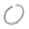 Cable Flex® Bracelet in Sterling Silver with 14K Yellow Gold and Pearls, 6mm