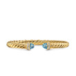 Cablespira® Flex Bracelet in 18K Yellow Gold with Blue Topaz and Diamonds, 6mm