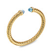 Cablespira® Flex Bracelet in 18K Yellow Gold with Blue Topaz and Diamonds, 6mm