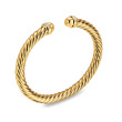 Cablespira® Flex Bracelet in 18K Yellow Gold with Gold Domes and Diamonds, 6mm