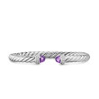 Cable Flex® Bracelet in Sterling Silver with Amethyst and Diamonds, 6mm