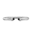 Cable Flex® Bracelet in Sterling Silver with Black Onyx and Diamonds, 6mm