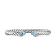 Cable Flex® Bracelet in Sterling Silver with Blue Topaz and Diamonds, 6mm
