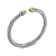 Cable Flex® Bracelet in Sterling Silver with Peridot and Diamonds, 6mm