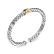 Cable Flex® X Bracelet in Sterling Silver with 14K Yellow Gold, 6mm