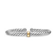 Cable Flex® Center Station Bracelet in Sterling Silver with 14K Yellow Gold, 6mm