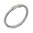 Cable Flex® Buckle Bracelet in Sterling Silver with 14K Yellow Gold, 6mm