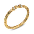 Cablespira® Buckle Bracelet in 18K Yellow Gold with Diamonds, 6mm