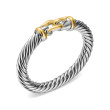 Cable Flex® Buckle Bracelet in Sterling Silver with 14K Yellow Gold, 9mm