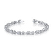 Pear and Round Brilliant Straight Line Bracelet
