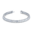 19.50 Carat Emerald Cut Diamond 4-Prong Straight Line Bracelet