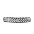 Chevron Woven Bracelet in Sterling Silver with Black Nylon