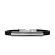Deco ID Bracelet in Black Leather with Sterling Silver, 7mm
