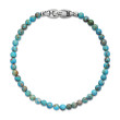 Spiritual Beads Bracelet in Turquoise with Sterling Silver, 4mm