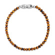 Spiritual Beads Bracelet in Tigers Eye with Sterling Silver, 4mm